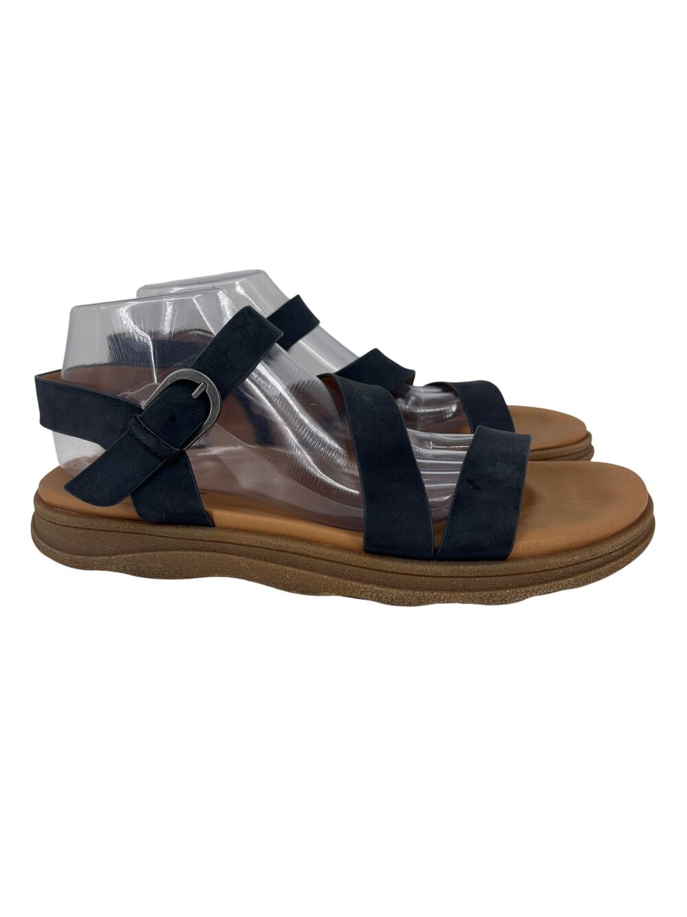 Earth Lainey Sandals Size 11 Navy Blue Leather Adjustable‎ Buckle Strappy